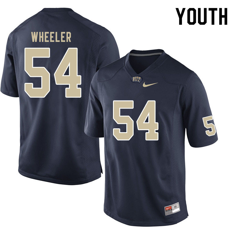 Youth #54 Rashad Wheeler Pitt Panthers College Football Jerseys Sale-Navy